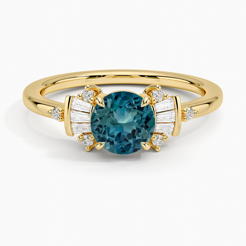 Sapphire Daphne Art Deco Ring in 18K Yellow Gold