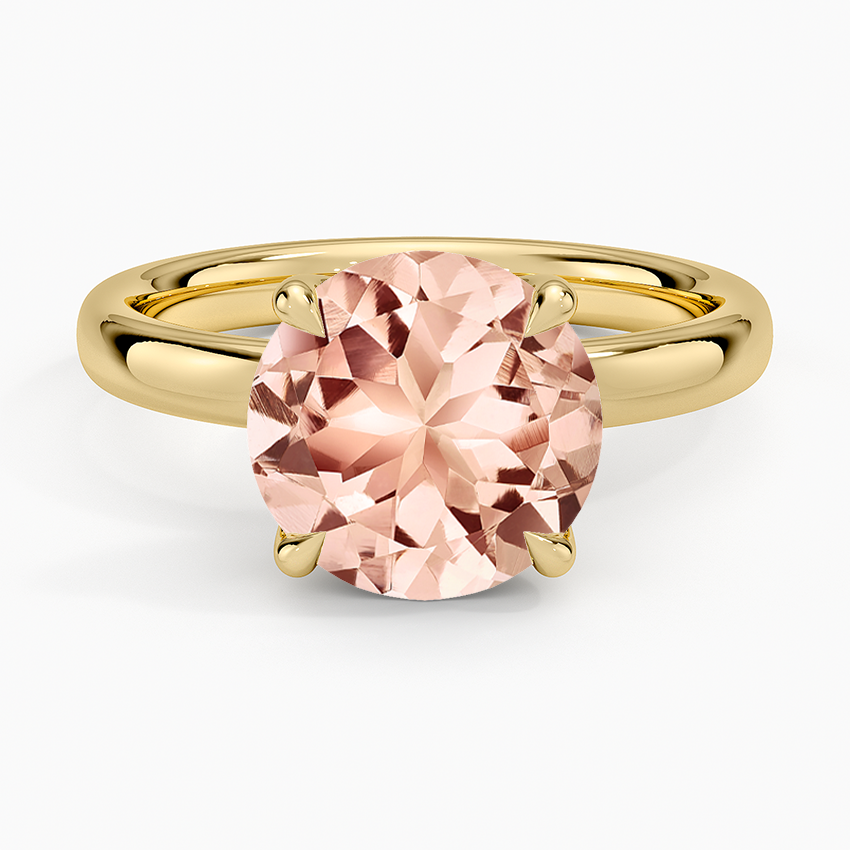 Morganite Elodie 2.5mm Solitaire Ring in 14K Yellow Gold