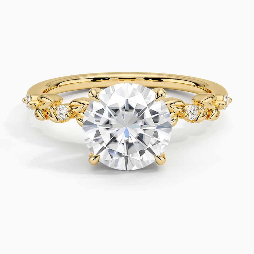 Moissanite Briar Diamond Ring in 18K Yellow Gold