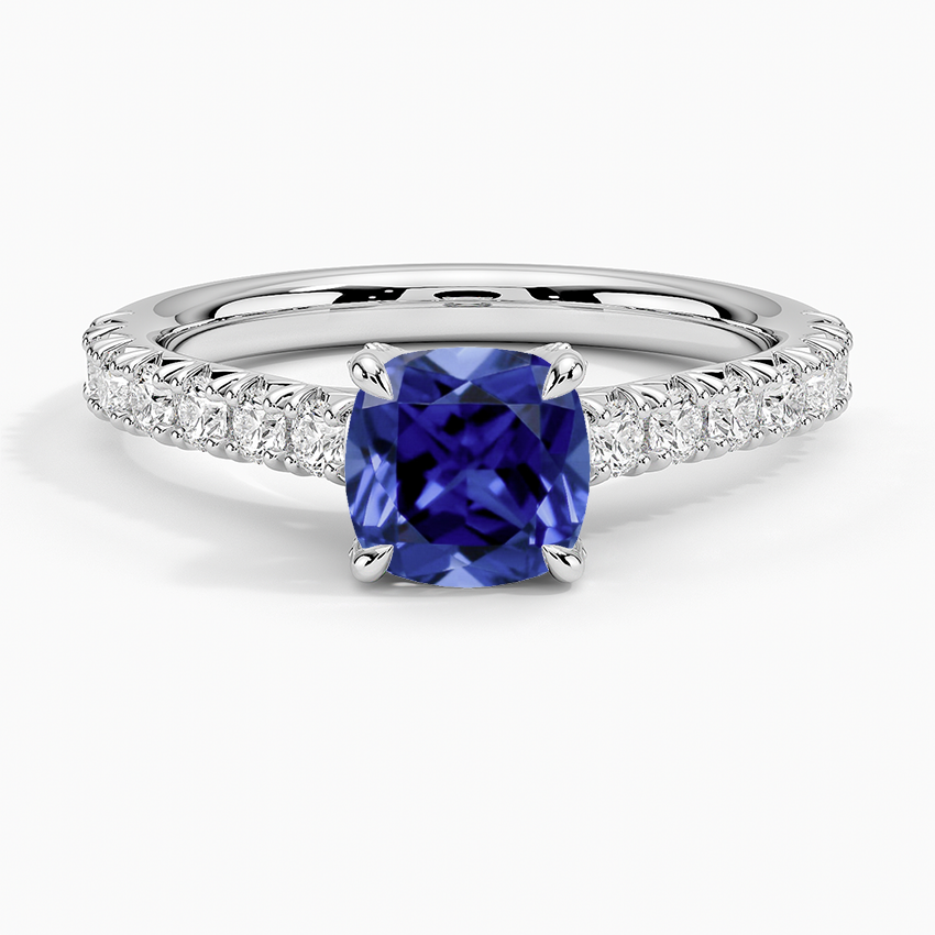18KW Sapphire Sienna Half Coverage Hidden Accents Diamond Ring (1/2 ct. tw.), large top view