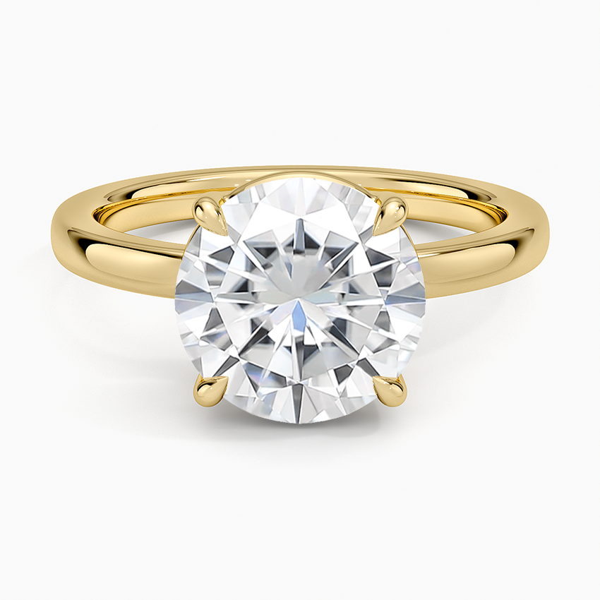 Moissanite Dara Low-Profile Solitaire Ring in 14K Yellow Gold