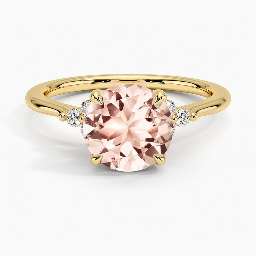 Morganite Melody Diamond Ring in 18K Yellow Gold