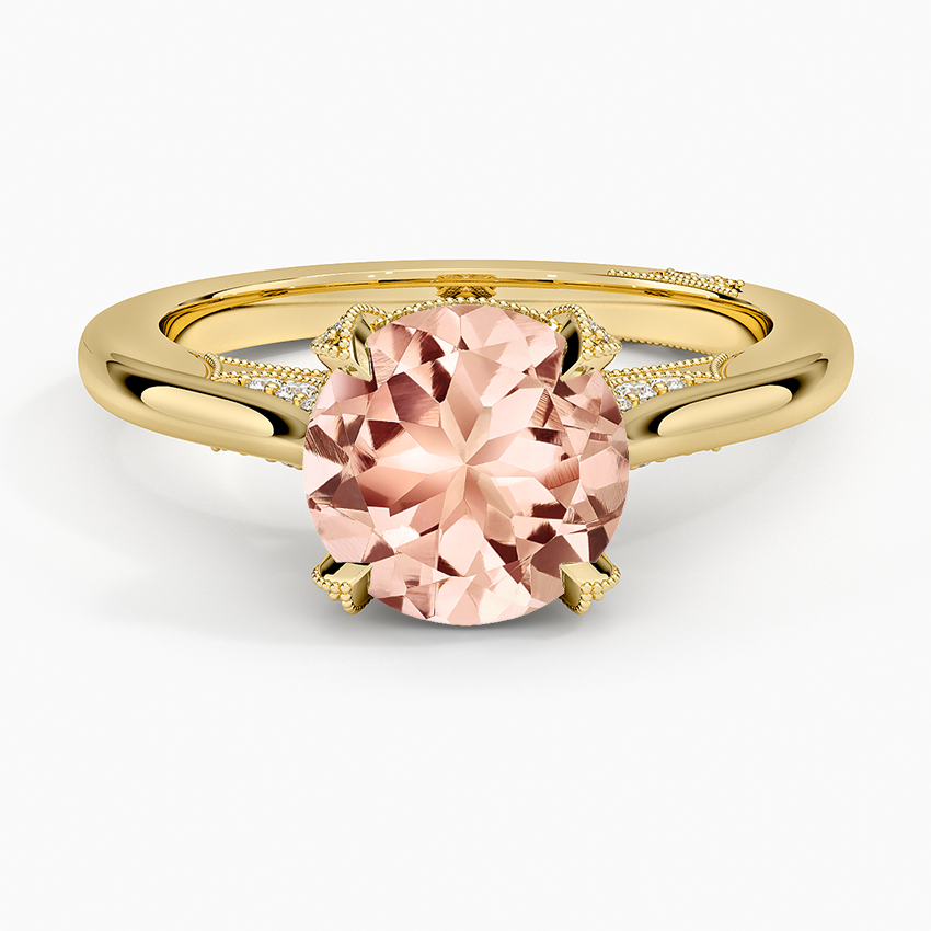 Morganite Simply Tacori Diamond Ring (1/8 ct. tw.) in 18K Yellow Gold