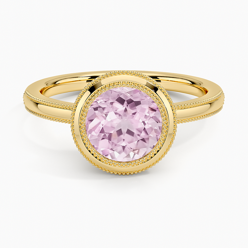 Lab Grown Sapphire Blair Bezel Ring in 18K Yellow Gold