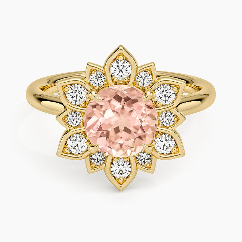 Lab Grown Sapphire Fiore Halo Diamond Ring (1/4 ct. tw.) in 18K Yellow Gold