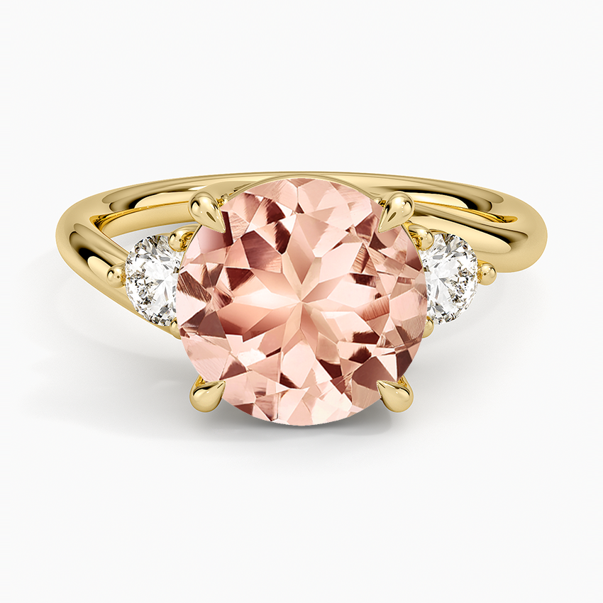 Morganite Atelier Three Stone Diamond Ring (1/3 ct. tw.) in 14K Yellow Gold