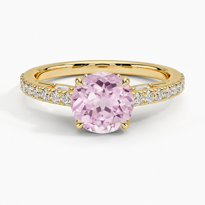 Lab Grown Sapphire Secret Garden Adorned Gallery Diamond Ring (1/2 ct. tw.) in 18K Yellow Gold