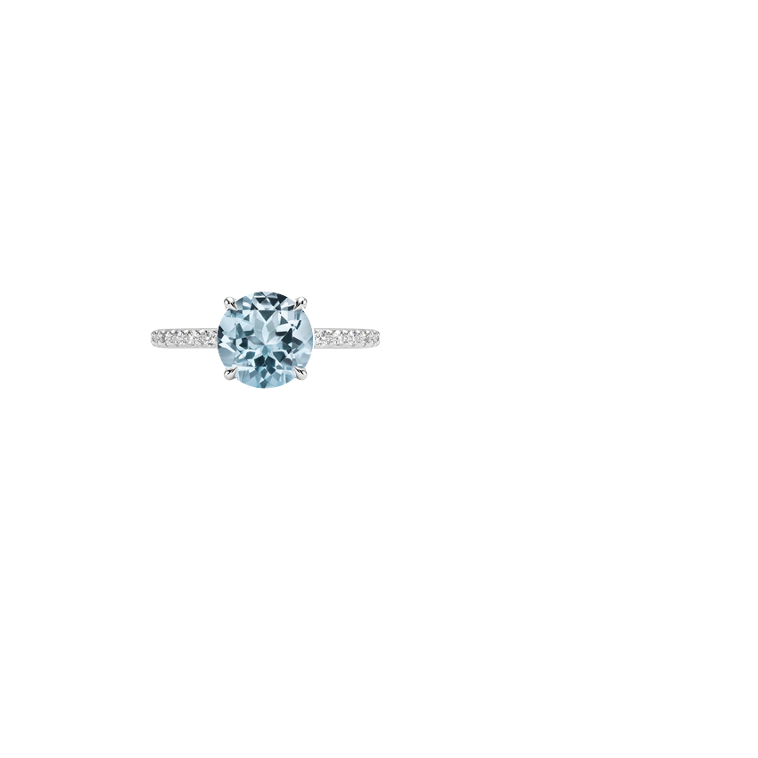 Aquamarine Luxe Elodie Diamond Ring (1/4 in 18K White