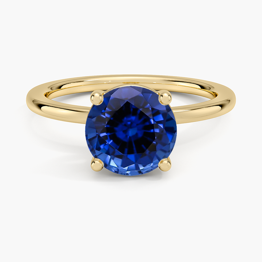 Lab Grown Sapphire Perfect Fit 1.4mm Solitaire Ring in 18K Yellow Gold