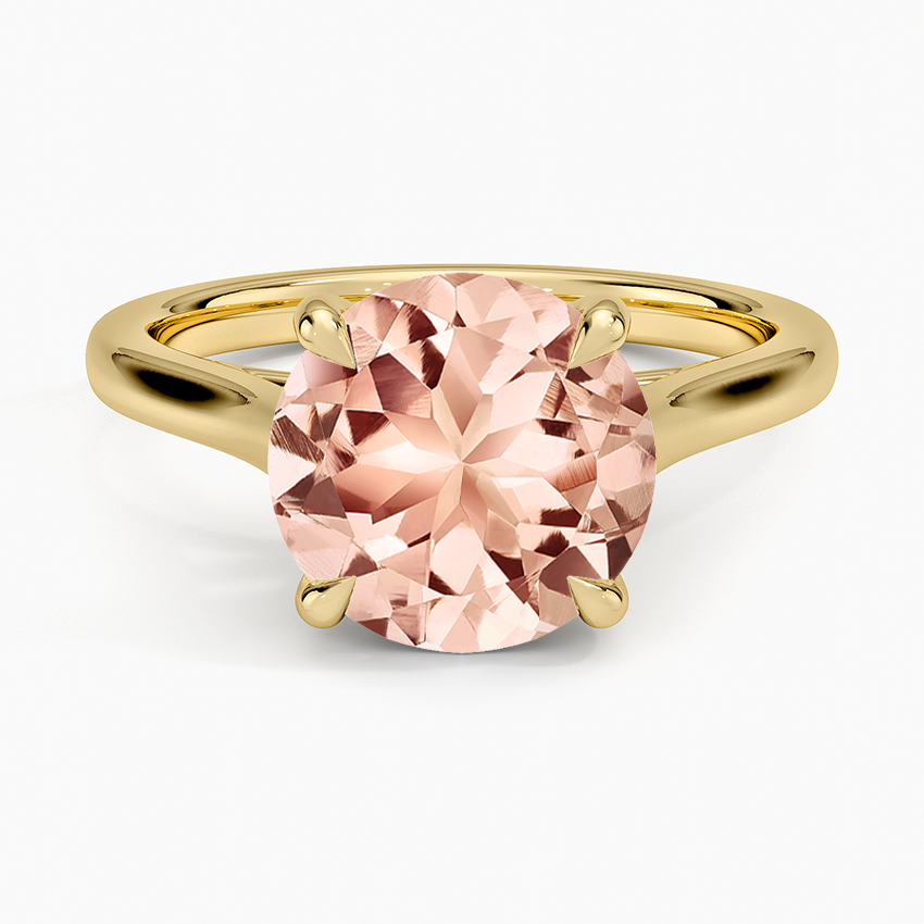 Morganite 2mm Provence Solitaire Ring in 14K Yellow Gold