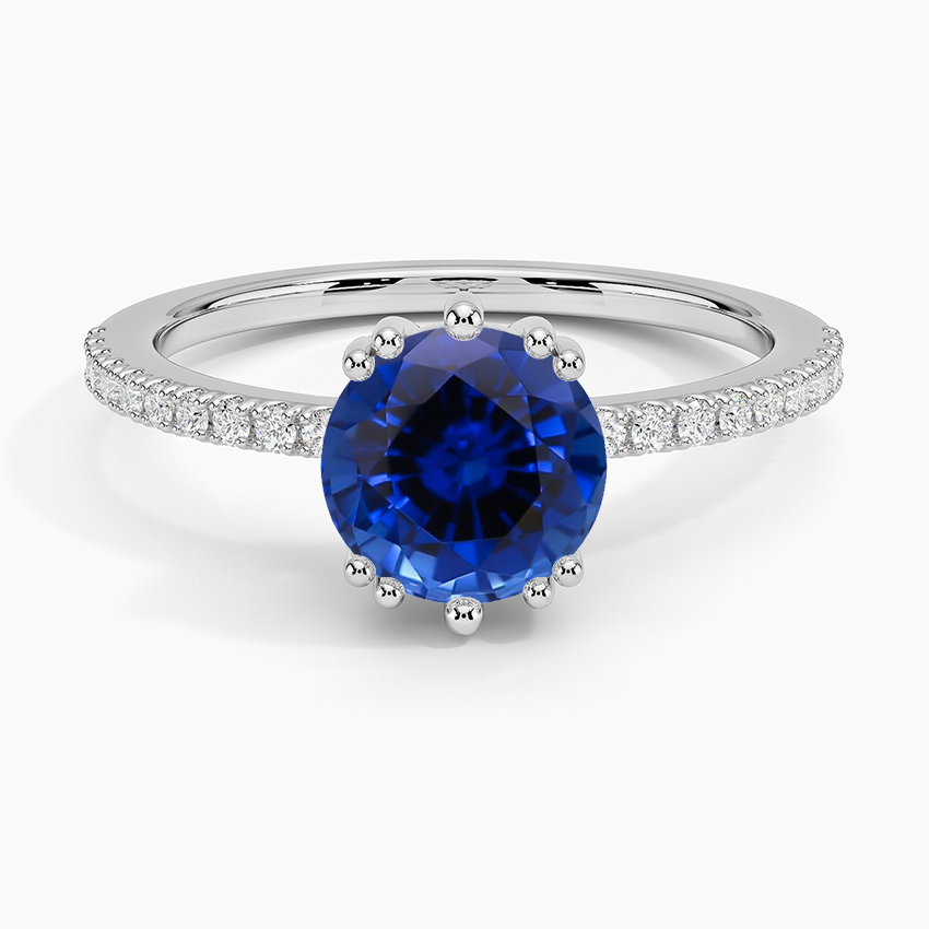 Sapphire Luxe Kalina Hidden Halo Diamond Ring in 18K White Gold
