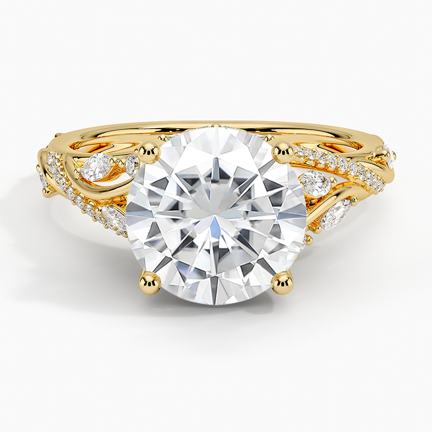 Moissanite Begonia Vine Diamond Ring (1/2 ct. tw.) in 14K Yellow Gold