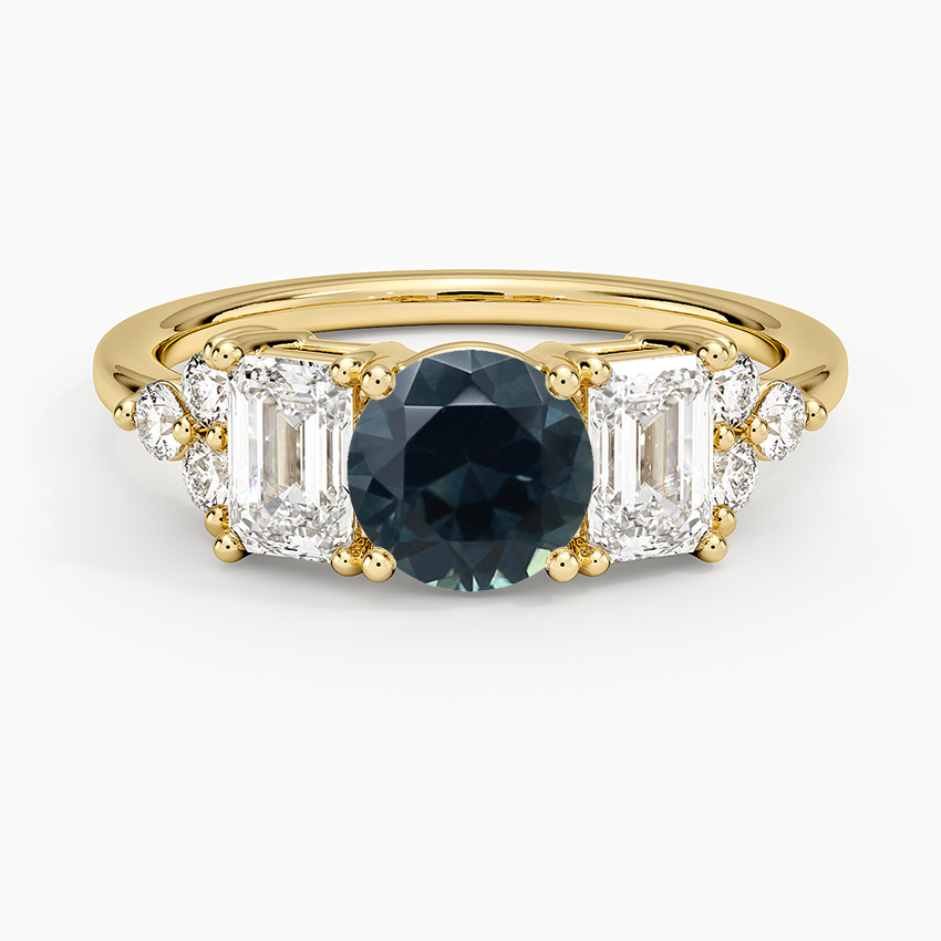 Sapphire Sabine Cluster Diamond Ring in 18K Yellow Gold