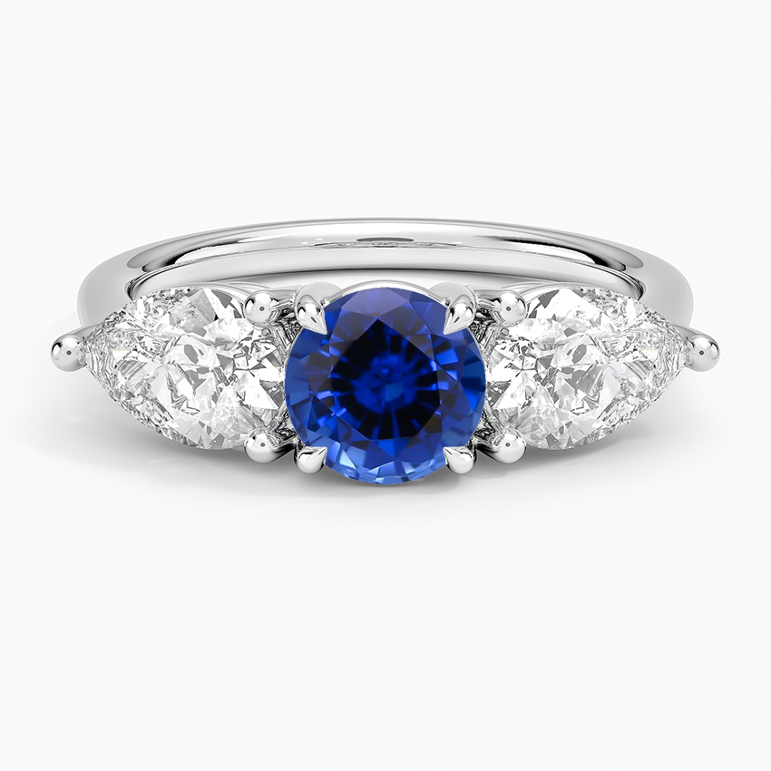 Sapphire Luxe Opera Three Stone Diamond Ring (1 1/3 ct. tw.) in 18K White Gold