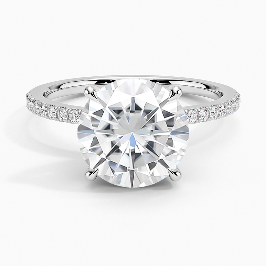 Moissanite Luxe Petal Diamond Ring in 14K White Gold