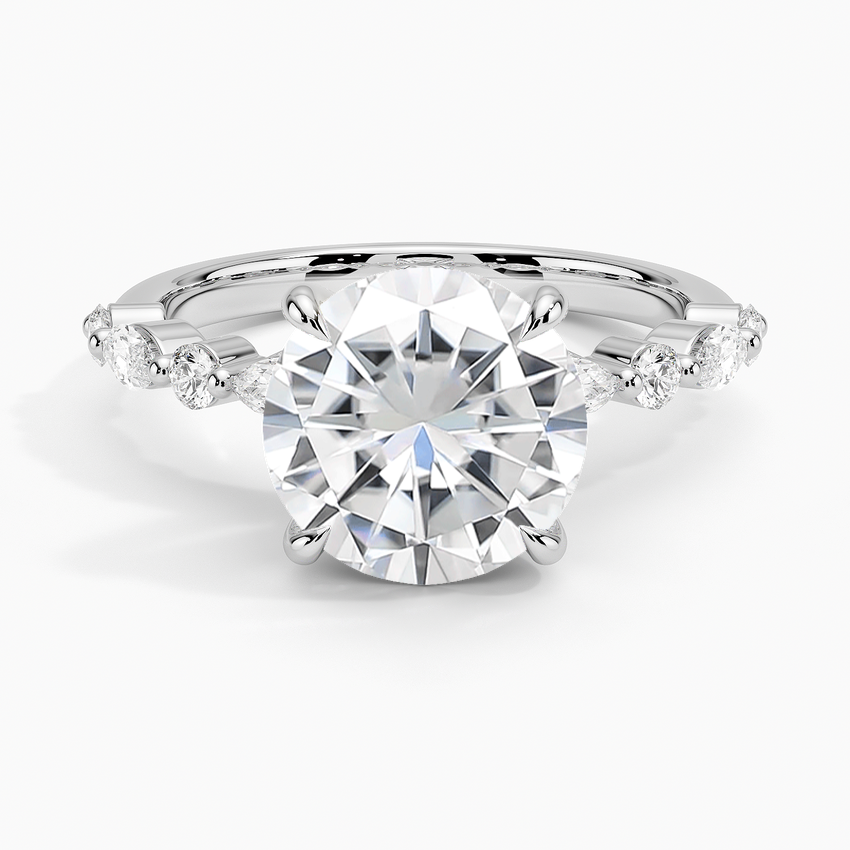 Moissanite Versailles Half Coverage Diamond Ring (1/3 ct. tw.) in 14K White Gold