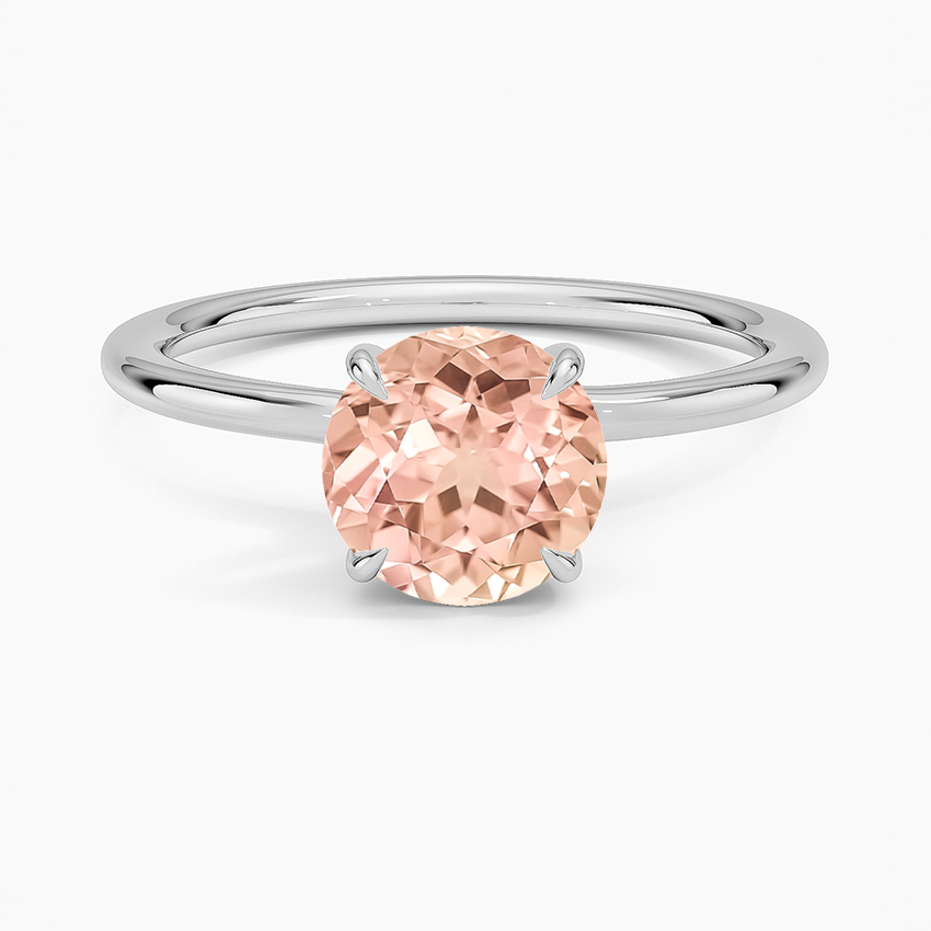 Lab Grown Sapphire Entwined Solitaire Ring in 18K White Gold