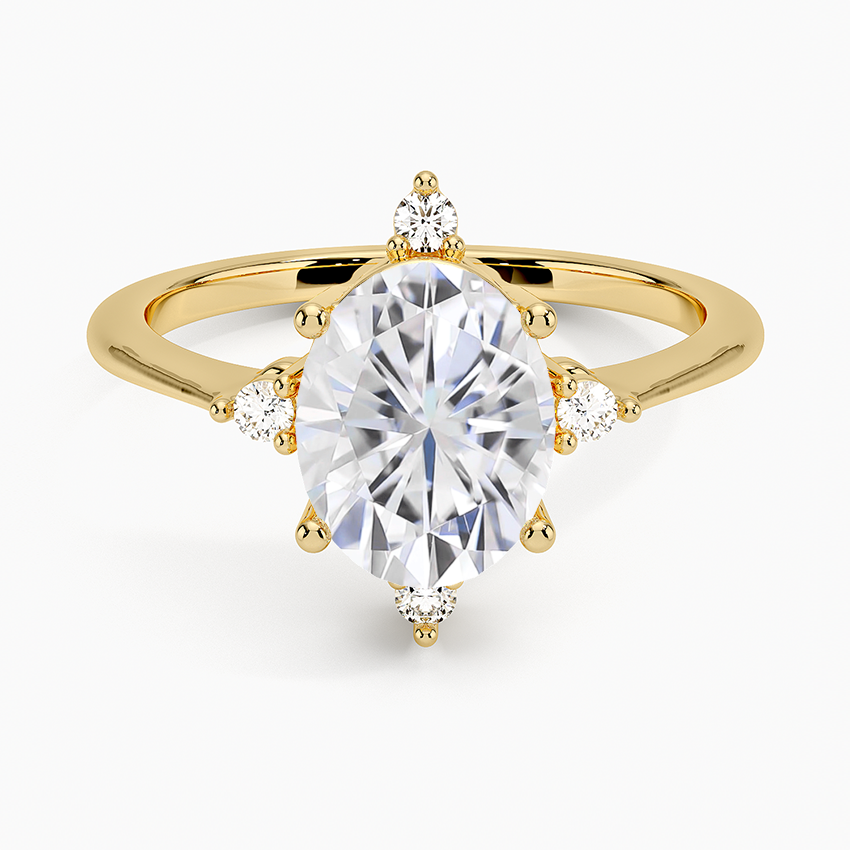 Moissanite Luminesce Diamond Ring in 18K Yellow Gold