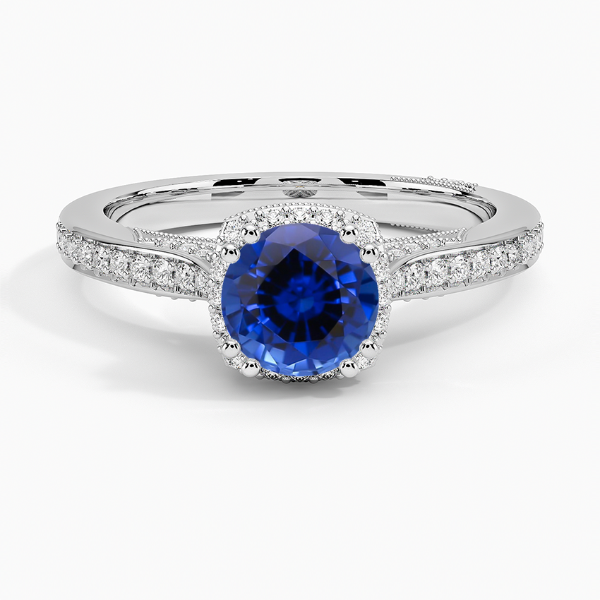 Sapphire Tacori Dantela Bloom Diamond Ring in 18K White Gold