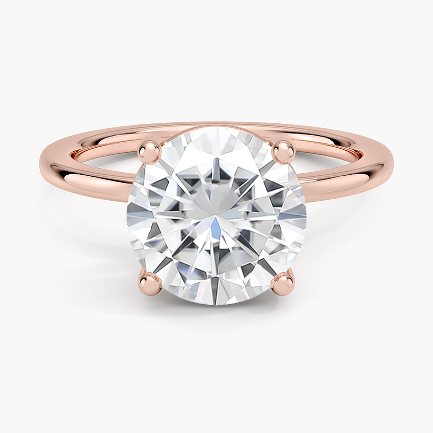 Moissanite Perfect Fit 1.4mm Solitaire Ring in 14K Rose Gold