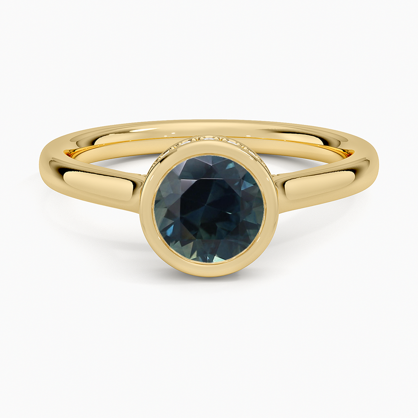 Sapphire Luna Hidden Halo Diamond Ring in 18K Yellow Gold