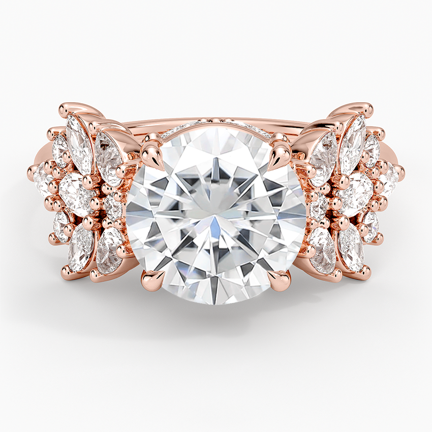 Moissanite Grand Nadia Diamond Ring in 14K Rose Gold