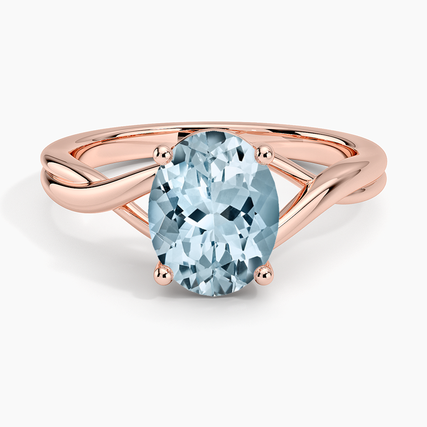 Rose Gold Aquamarine Grace Ring
