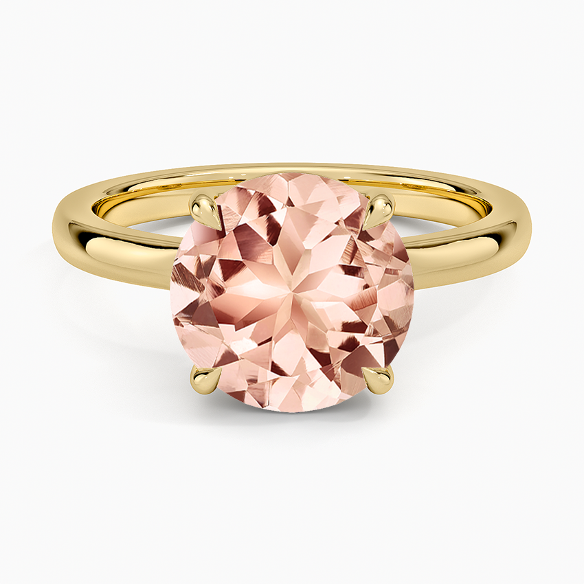 Morganite Alice Solitaire Ring in 14K Yellow Gold