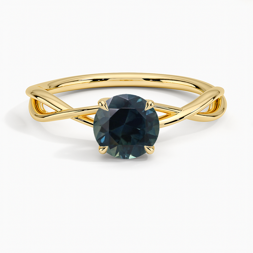 Sapphire Alya Twist Solitaire Ring in 18K Yellow Gold