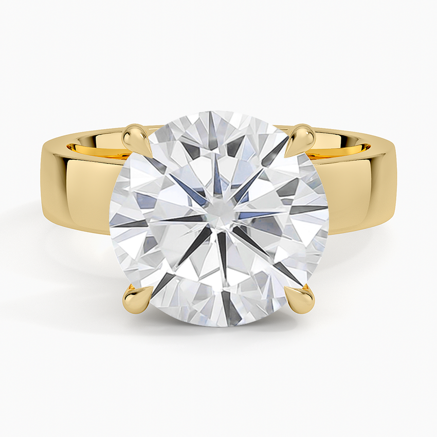 Moissanite Peyton Solitaire Ring in 18K Yellow Gold