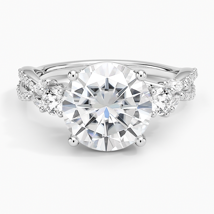 Moissanite Luxe Willow Three Stone Diamond Ring (1/2 ct. tw.) in 14K White Gold