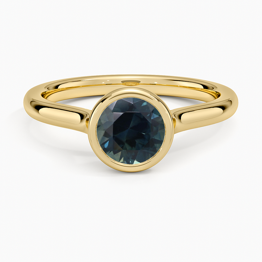 Sapphire Luna 2mm Bezel Ring in 18K Yellow Gold
