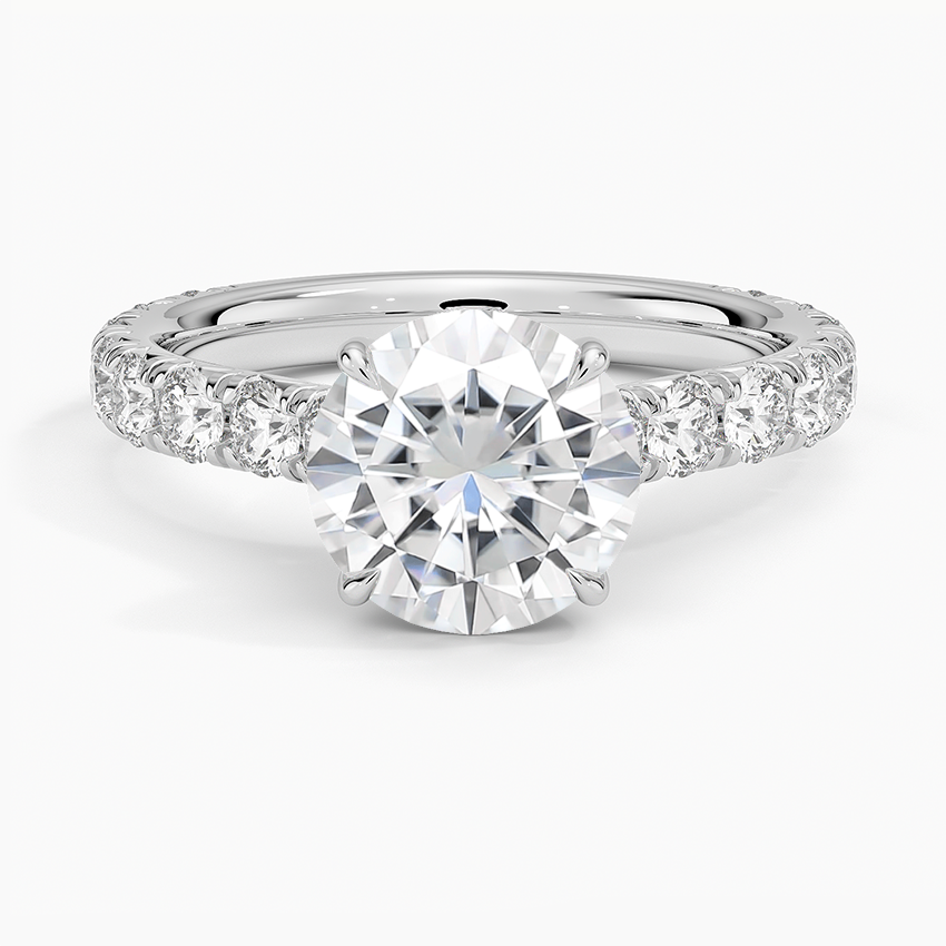 Moissanite Anthology Three-Quarter Coverage Diamond Ring in 18K White Gold