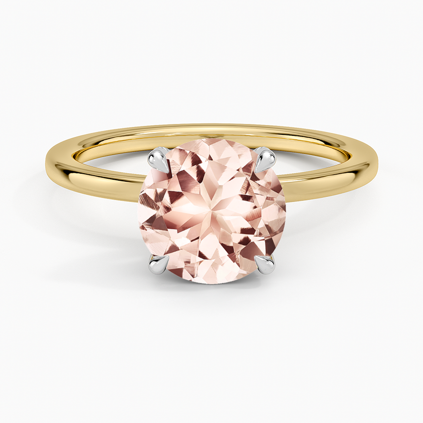 Morganite Mixed Metal Lumiere Diamond Ring in 18K Yellow Gold