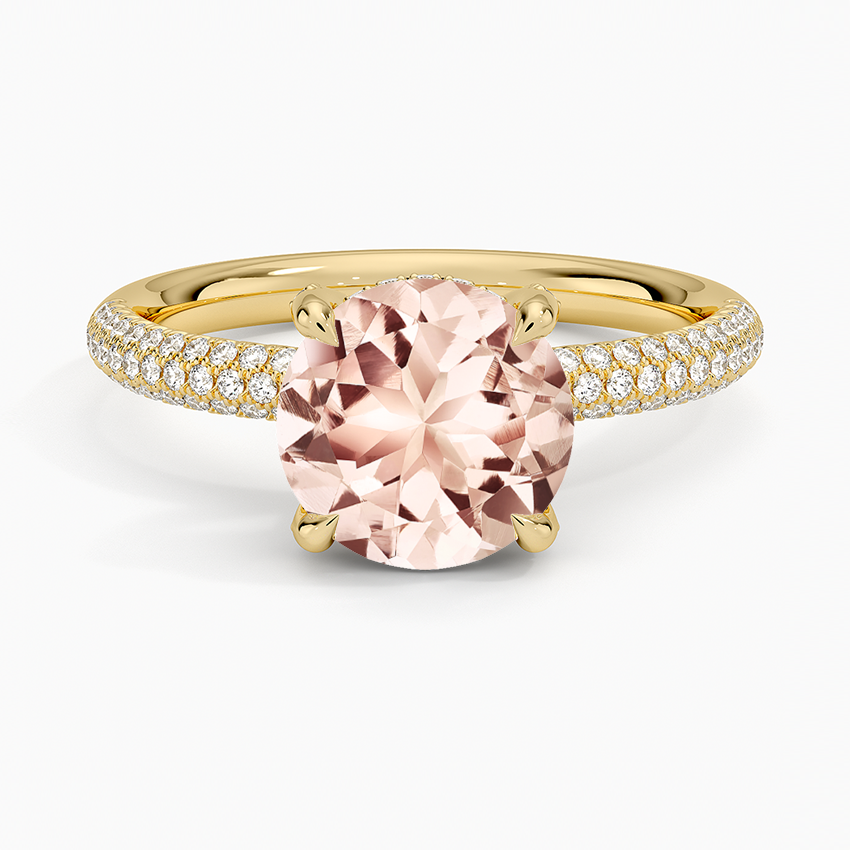 Morganite Valencia Diamond Ring (1/3 ct. tw.) in 18K Yellow Gold