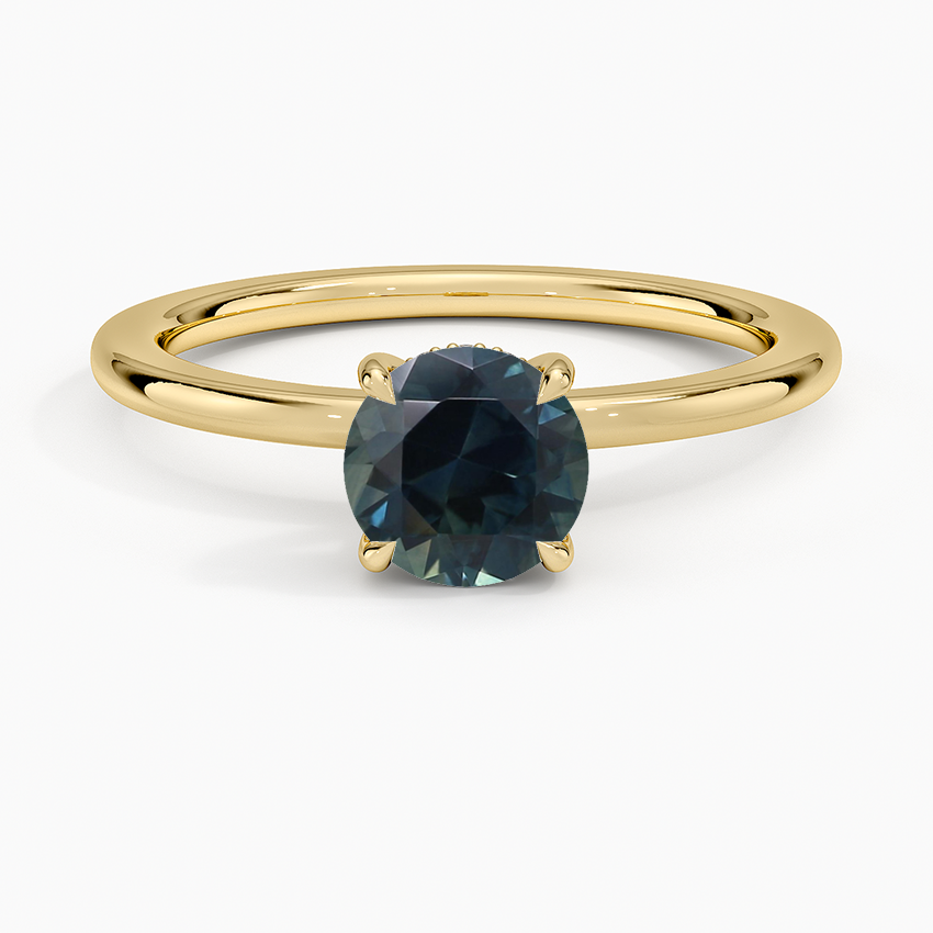 Sapphire Audrey Perfect Fit Hidden Halo Diamond Ring in 18K Yellow Gold