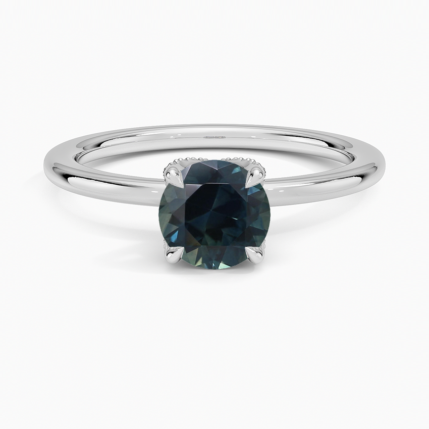 Sapphire Adorned Elodie Perfect Fit Diamond Ring in 18K White Gold