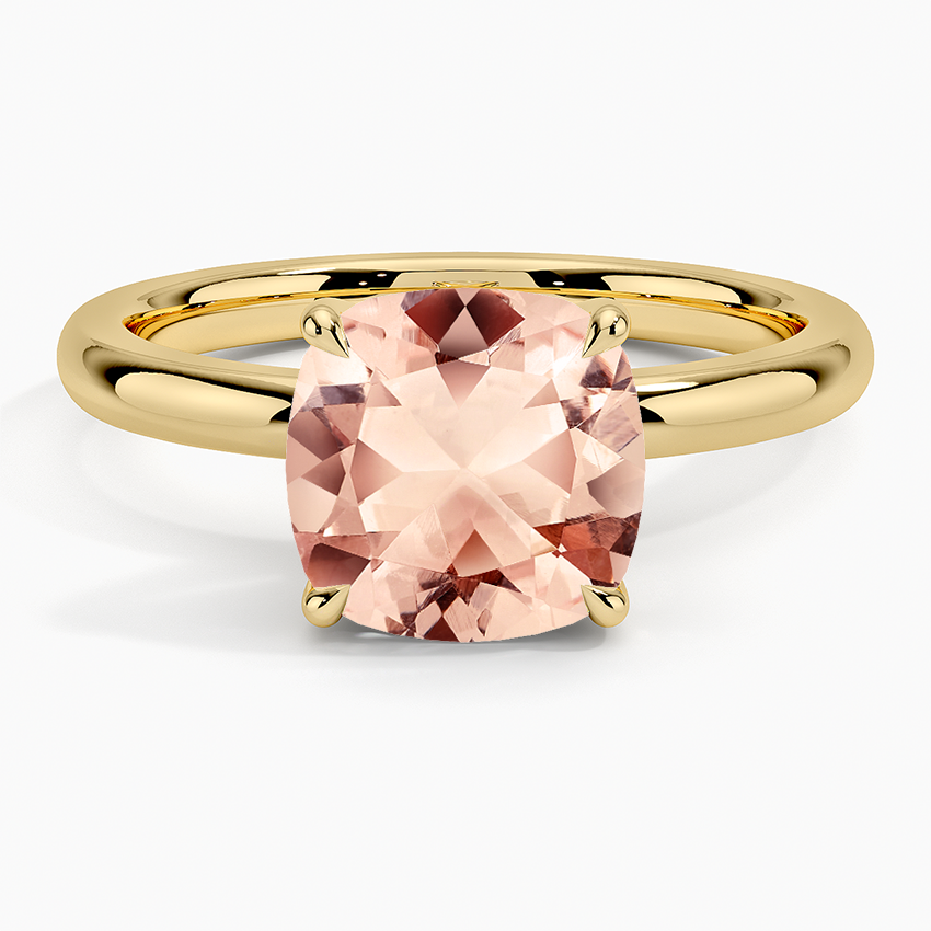 Morganite Fairmined 2mm Solitaire Ring in 18K Yellow Gold