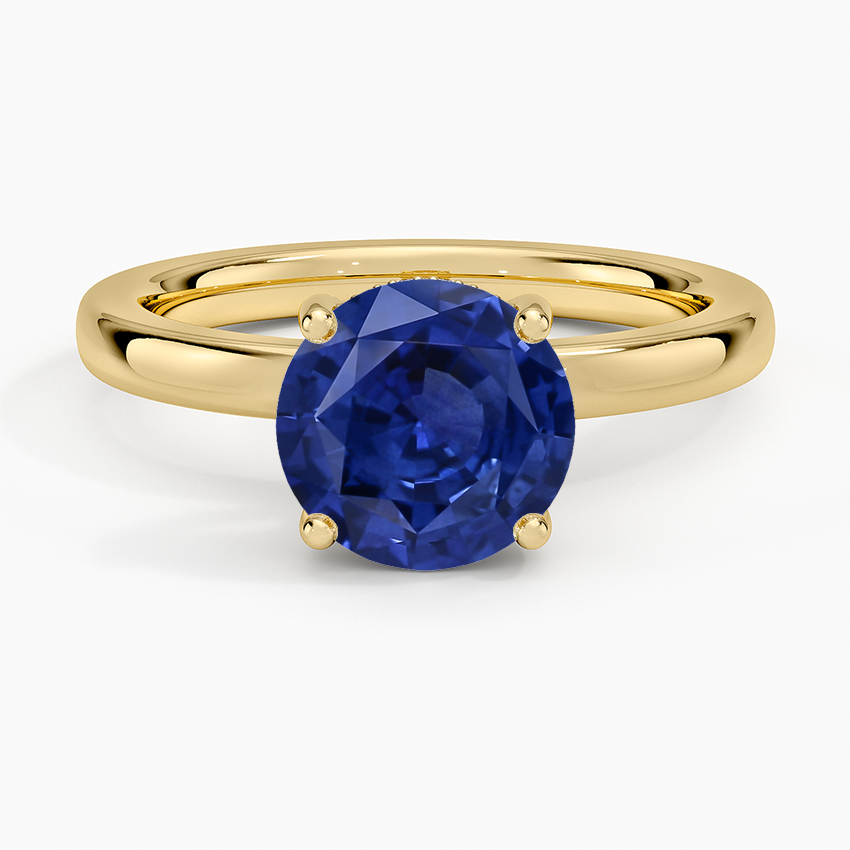Sapphire Sydney Perfect Fit Hidden Halo 2mm Diamond Ring in 14K Yellow Gold