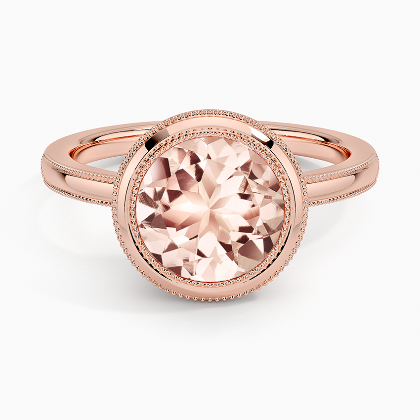 Morganite Blair Bezel Ring in 14K Rose Gold