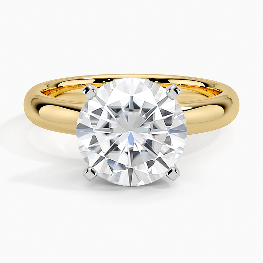 Moissanite Comfort Fit 3mm Ring in 14K Yellow Gold