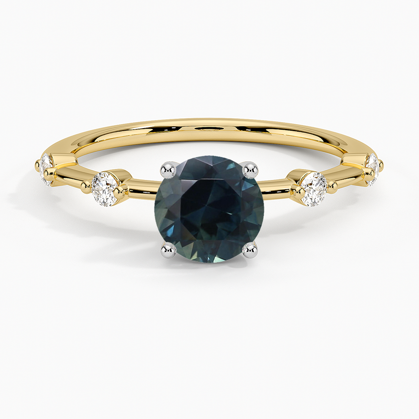 Sapphire Mixed Metal Aimee Diamond Ring in 18K Yellow Gold