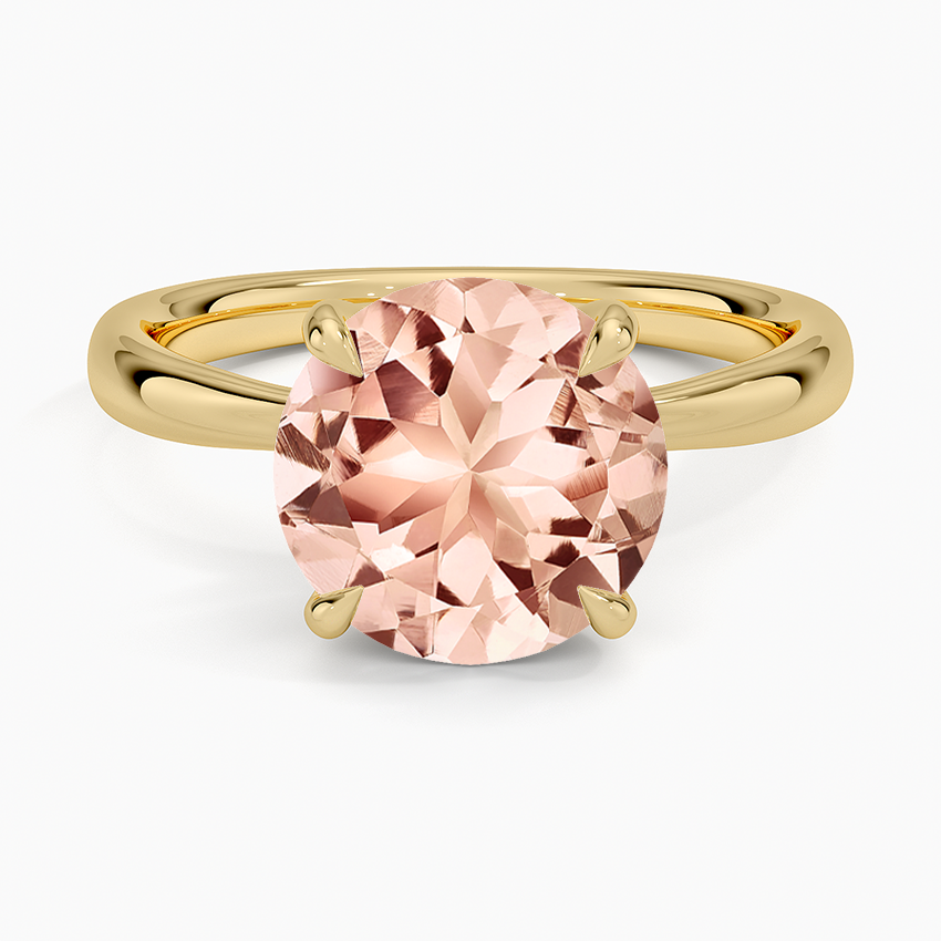 Morganite Freesia 2.7mm Solitaire Ring in 14K Yellow Gold