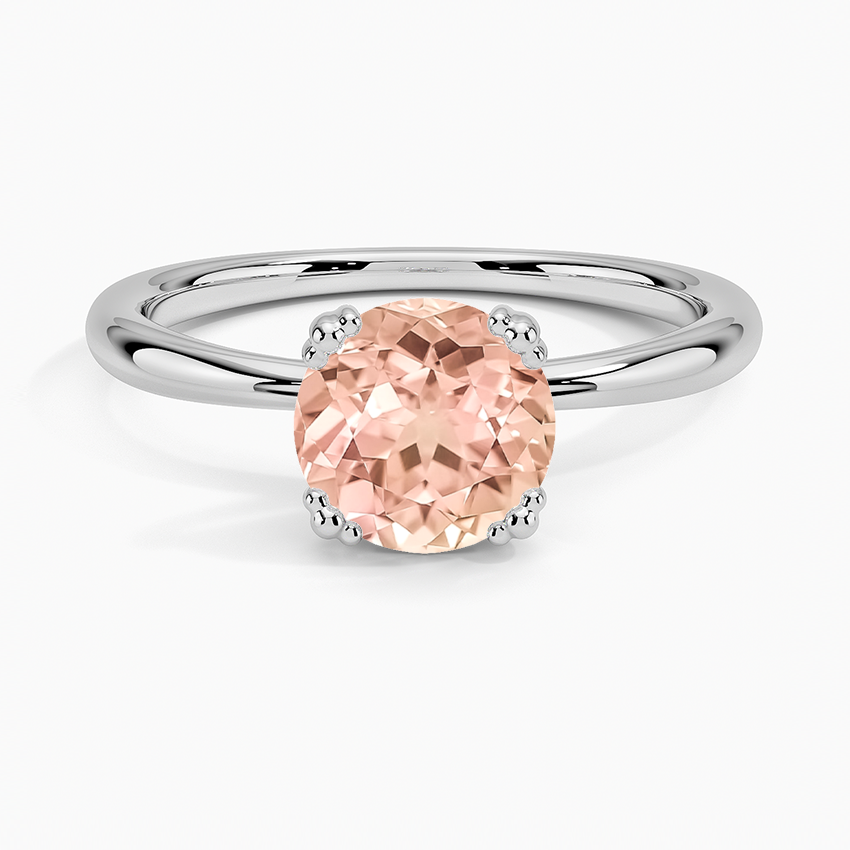 Lab Grown Sapphire Freesia Triple-Prong Solitaire Ring in 18K White Gold