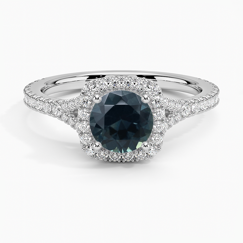 Sapphire Joy Three-Quarter Coverage Diamond Ring in 18K White Gold