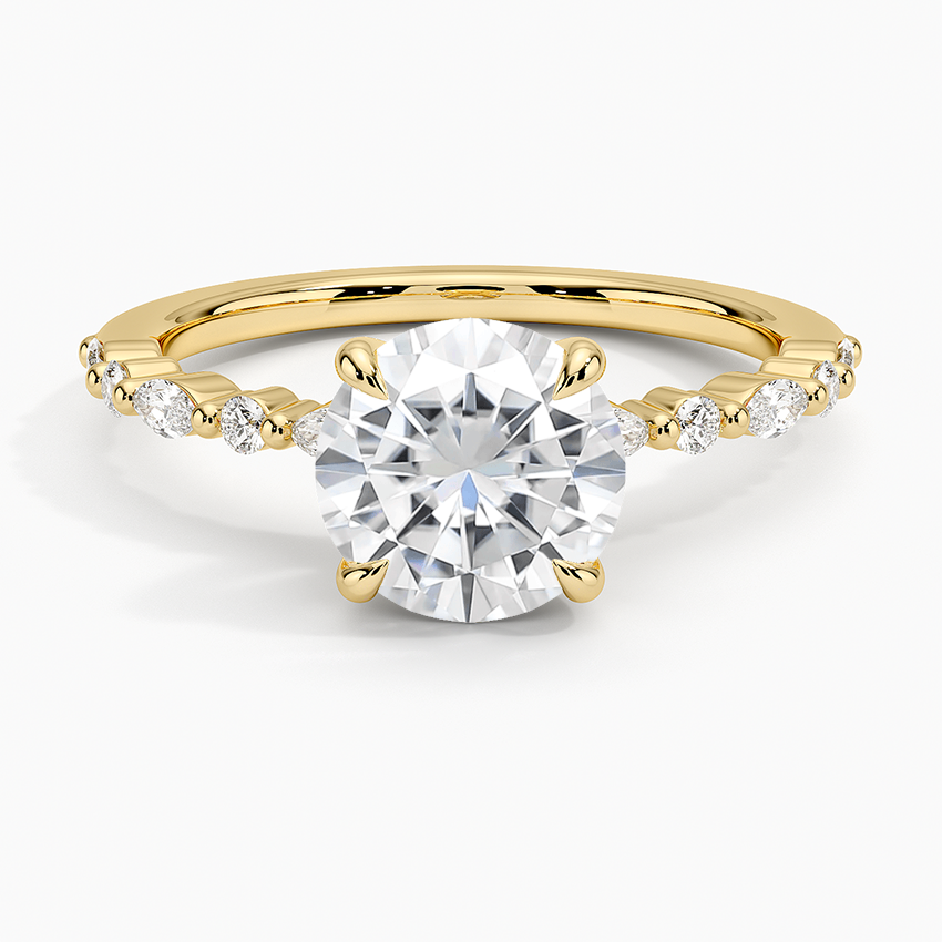 Moissanite Delicate Versailles Diamond Ring in 18K Yellow Gold