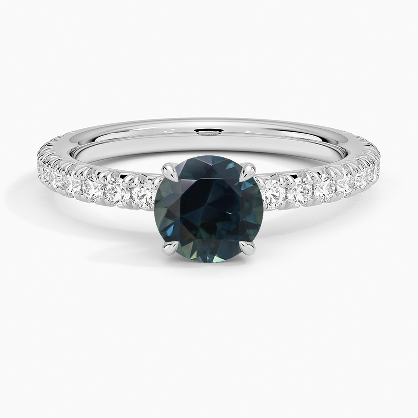 Sapphire Amelie Three-Quarter Coverage Diamond Ring in 18K White Gold