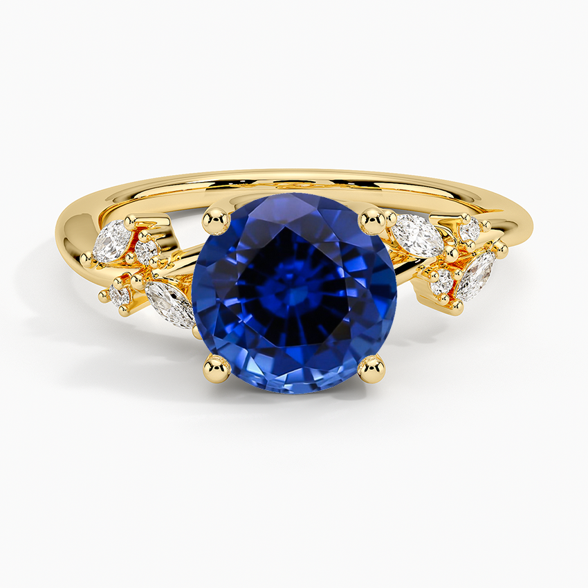 Lab Grown Sapphire Arden Diamond Ring in 18K Yellow Gold