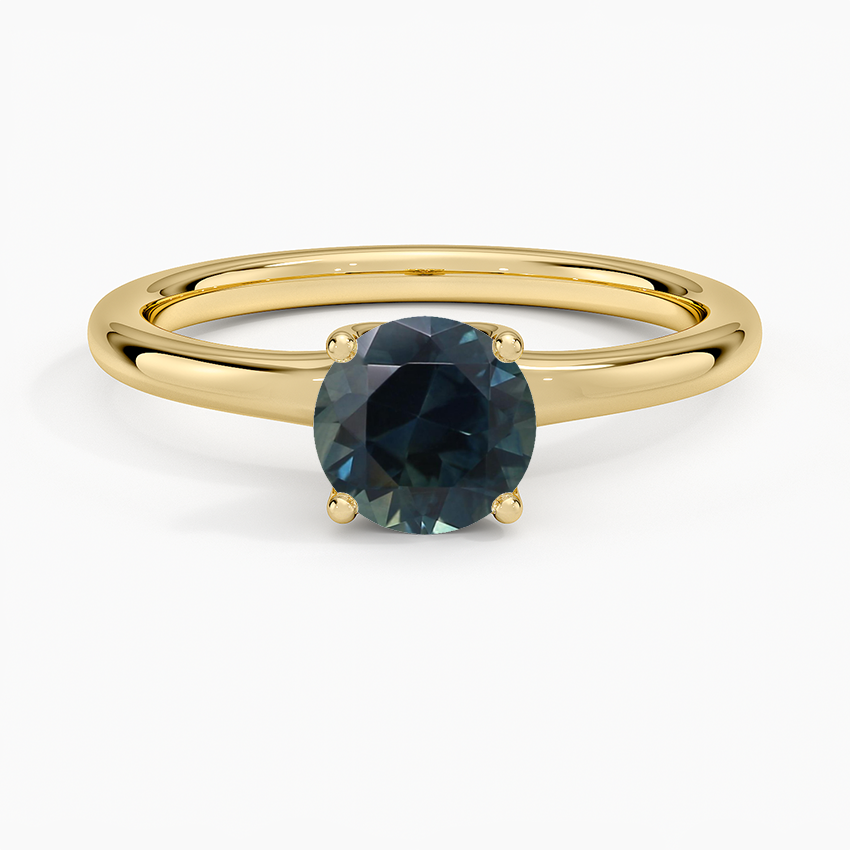Sapphire Fleur Solitaire Ring in 18K Yellow Gold
