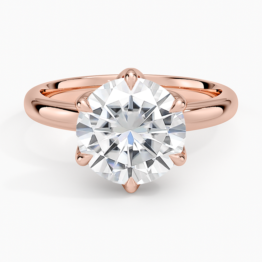 Moissanite Esme 2.5mm Solitaire Ring in 14K Rose Gold